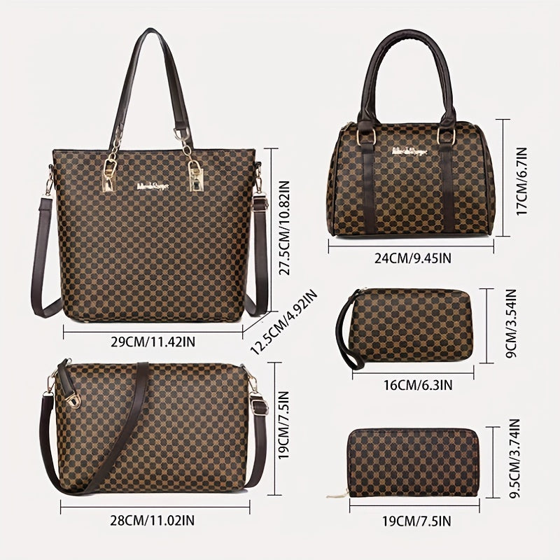 Set mit 6 luxuriösen Mabelly-Ledertaschen