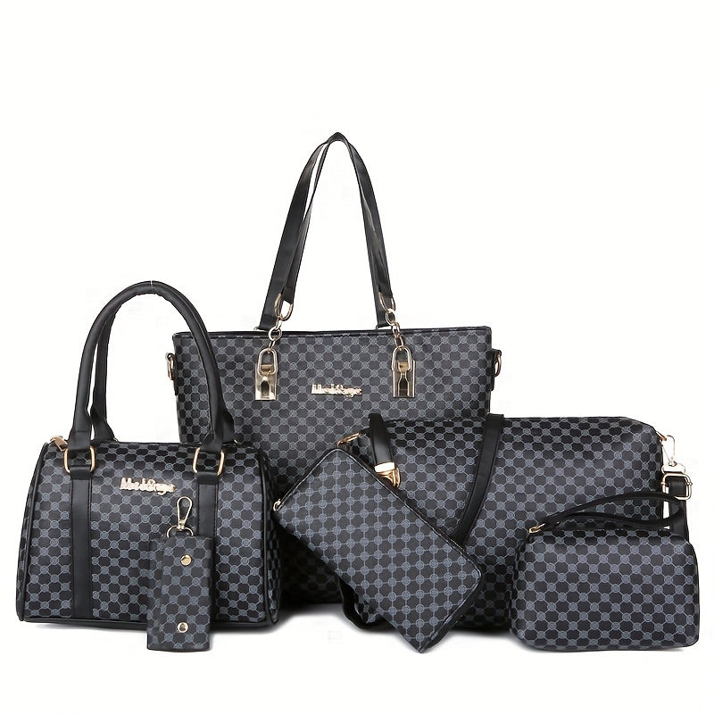 Set mit 6 luxuriösen Mabelly-Ledertaschen