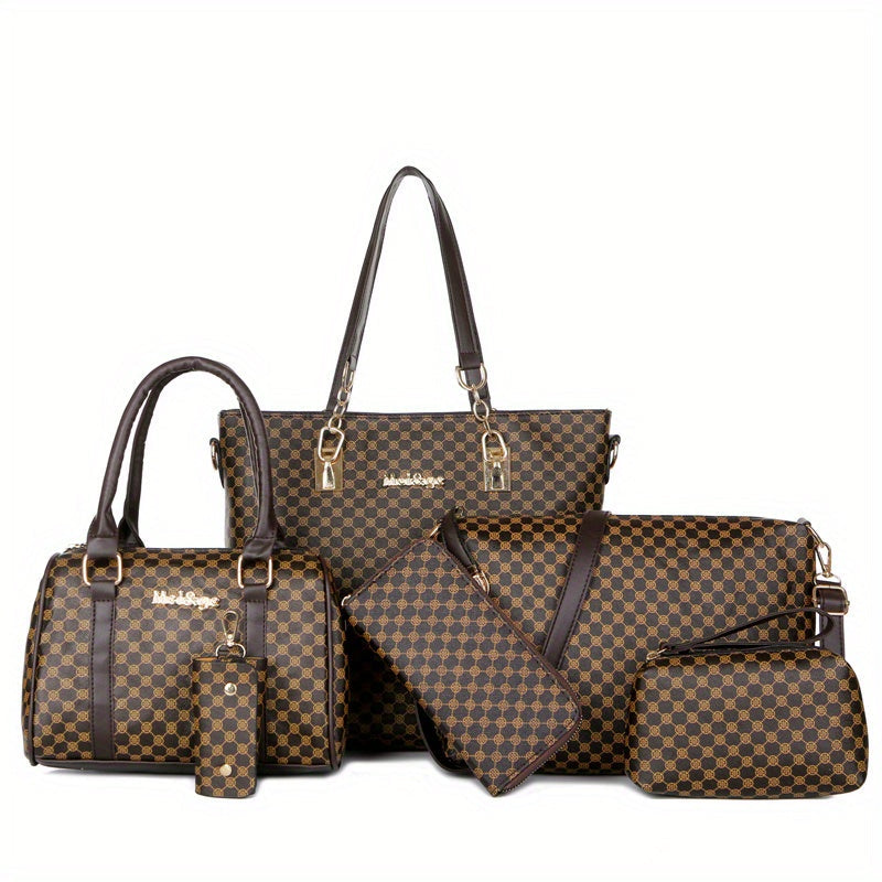 Set mit 6 luxuriösen Mabelly-Ledertaschen