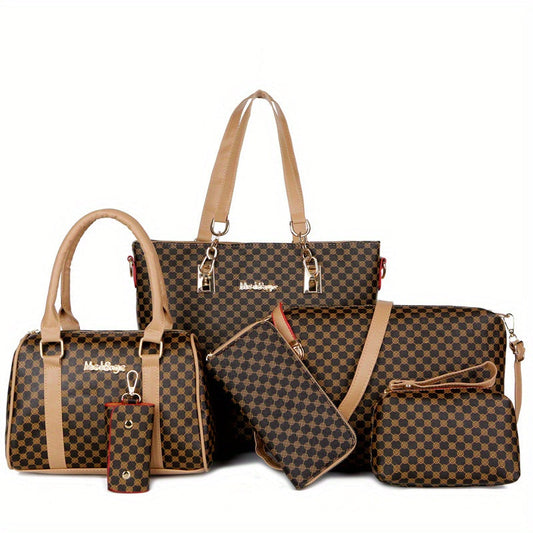 Set mit 6 luxuriösen Mabelly-Ledertaschen