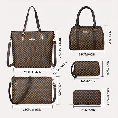 Set mit 6 luxuriösen Mabelly-Ledertaschen