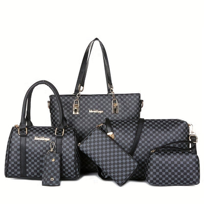 Set mit 6 luxuriösen Mabelly-Ledertaschen