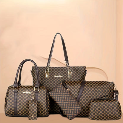 Set mit 6 luxuriösen Mabelly-Ledertaschen